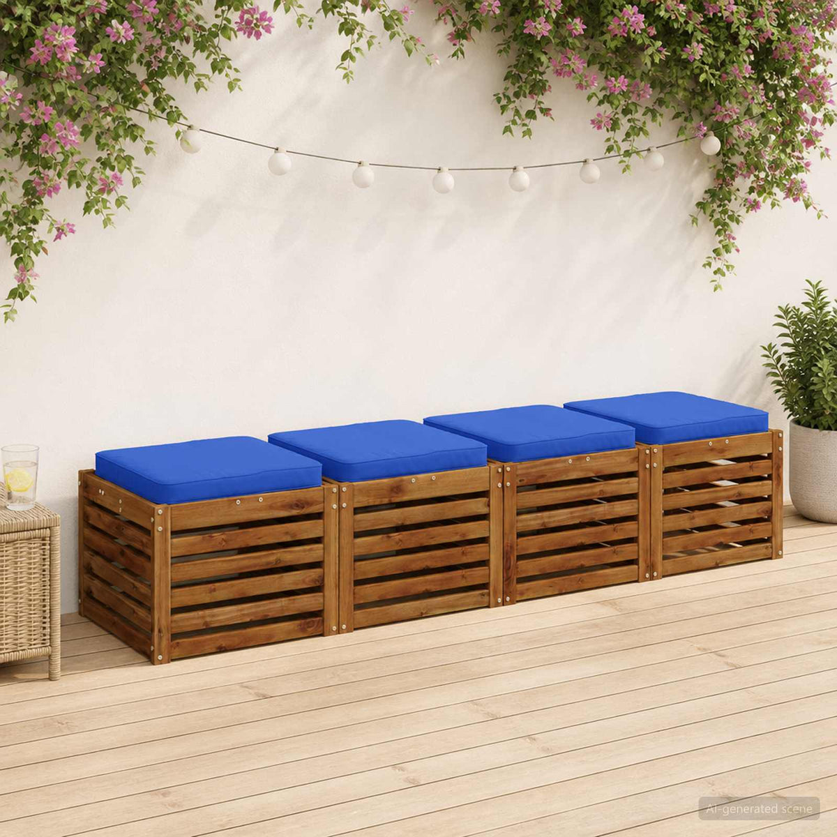 vidaXL Poduszki siedzące 4-częściowe VUGHT 4 pcs 100% poliester