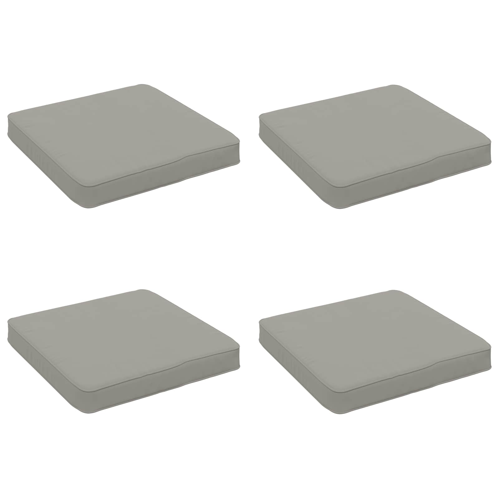 vidaXL Poduszki siedzące 4-częściowe VUGHT 4 pcs 100% poliester Szary