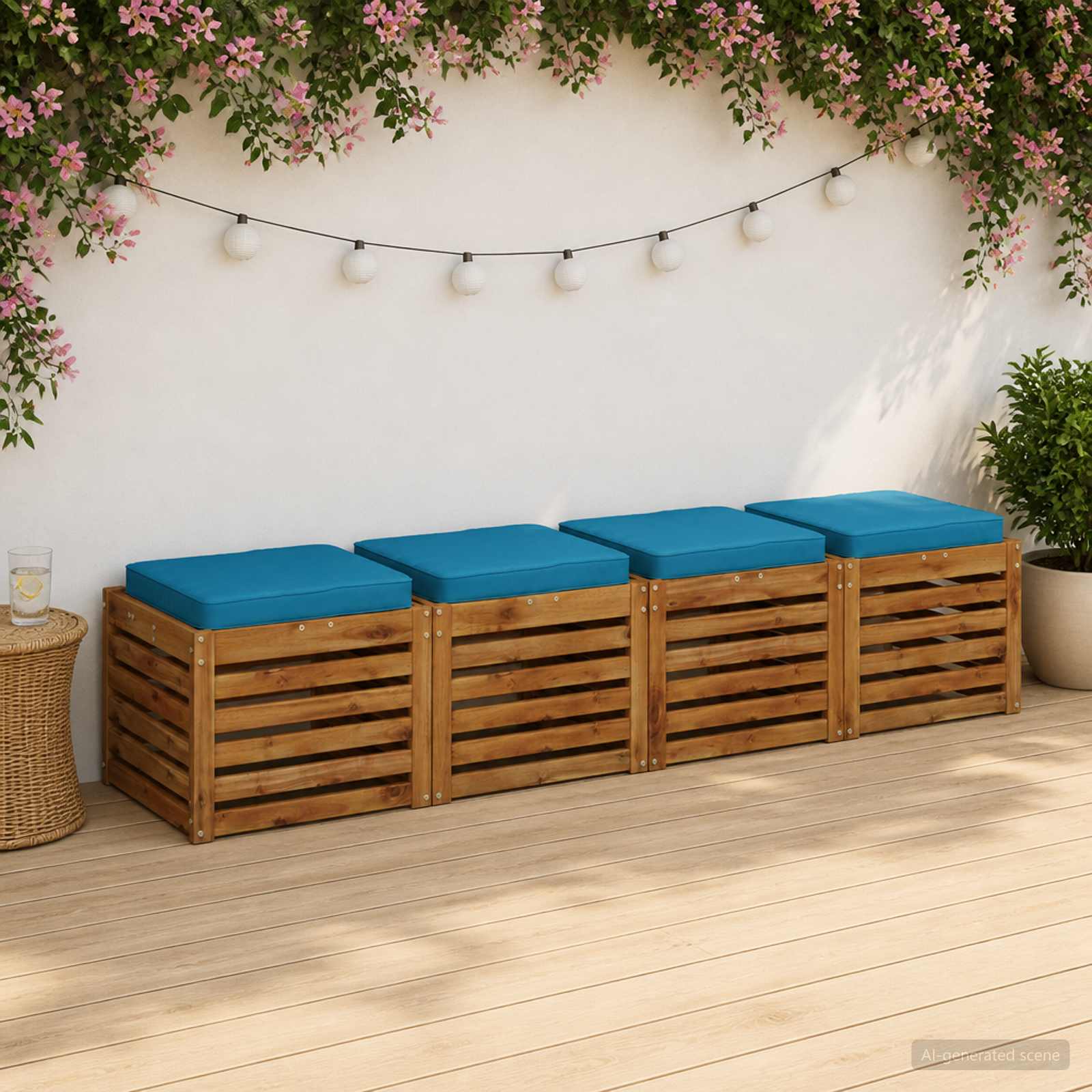 vidaXL Poduszki siedzące 4-częściowe VUGHT 4 pcs 100% poliester