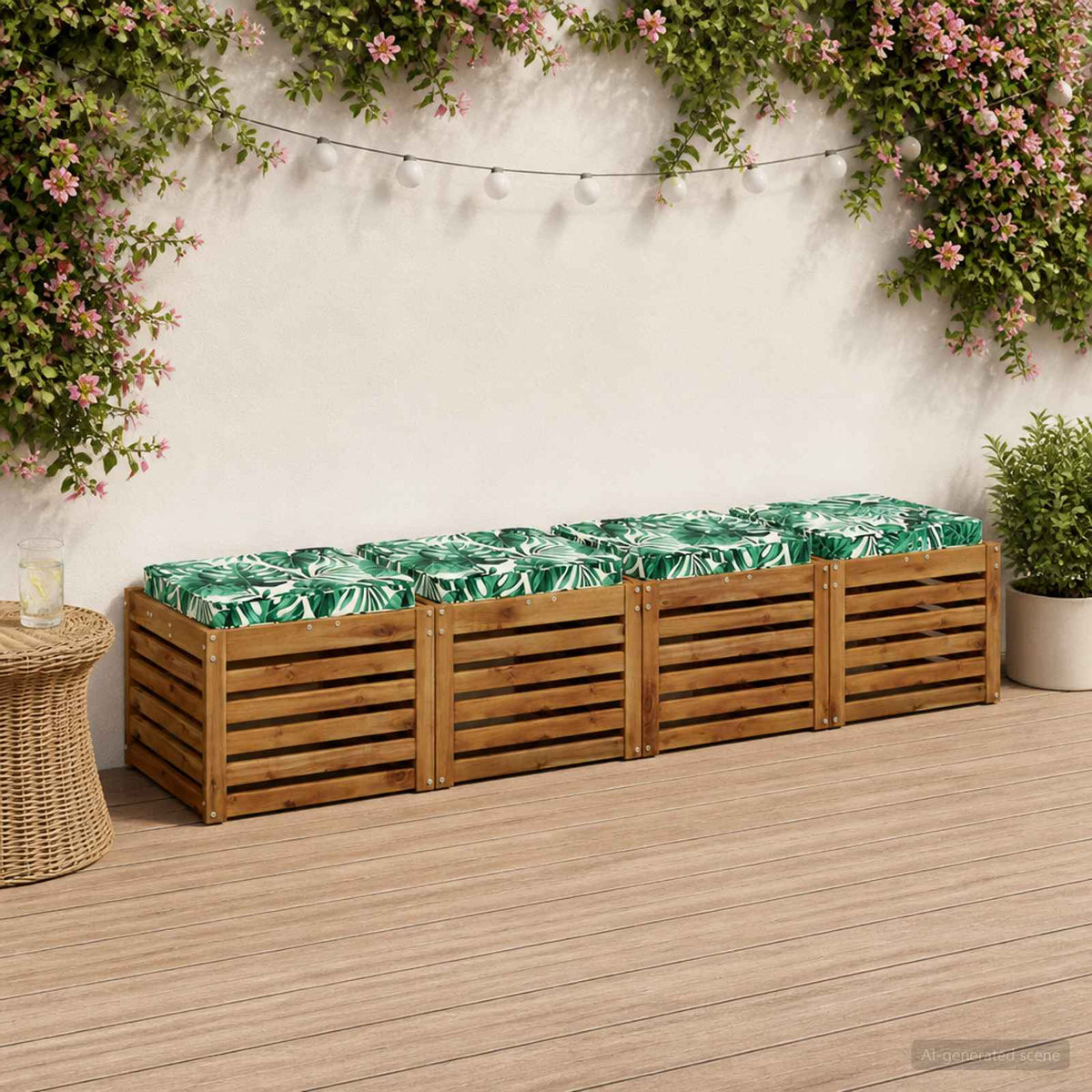 vidaXL Poduszki siedzące 4-częściowe VUGHT 4 pcs 100% poliester