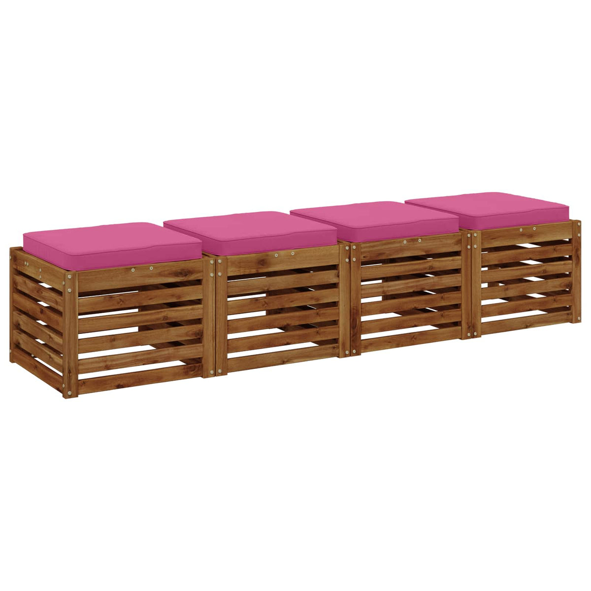 vidaXL Poduszki siedzące 4-częściowe VUGHT 4 pcs 100% poliester różowy