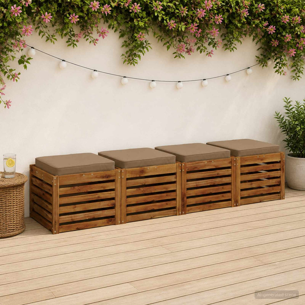 vidaXL Poduszki siedzące 4-częściowe VUGHT 4 pcs 100% poliester