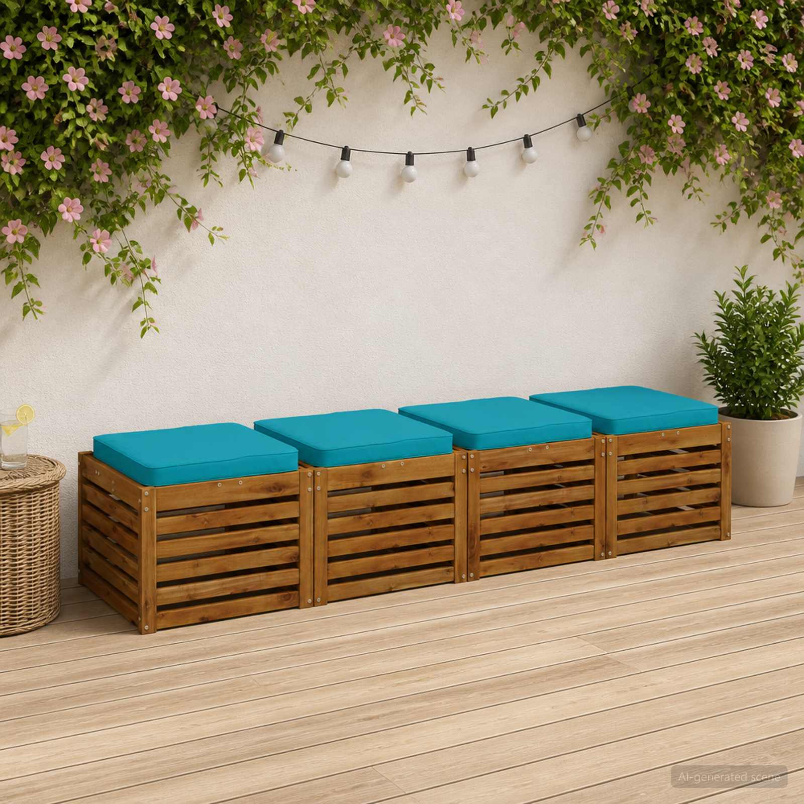 vidaXL Poduszki siedzące 4-częściowe VUGHT 4 pcs 100% poliester