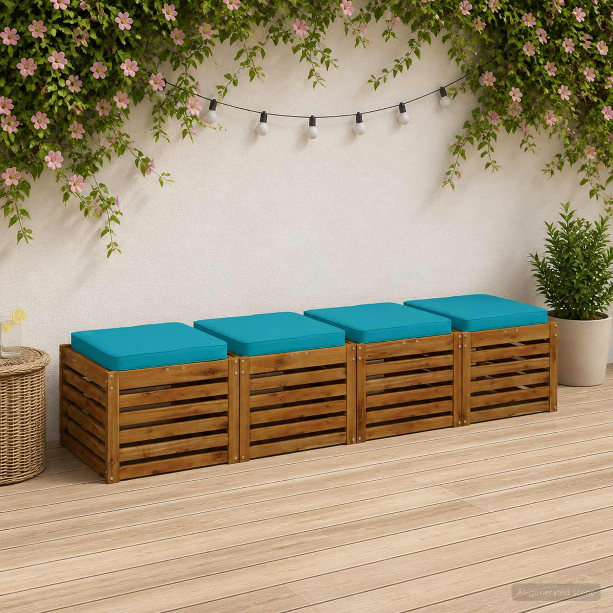 vidaXL Poduszki siedzące 4-częściowe VUGHT 4 pcs 100% poliester