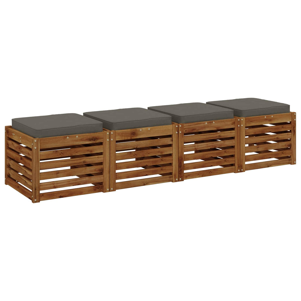 vidaXL Poduszki siedzące 4-częściowe VUGHT 4 pcs 100% poliester Szary