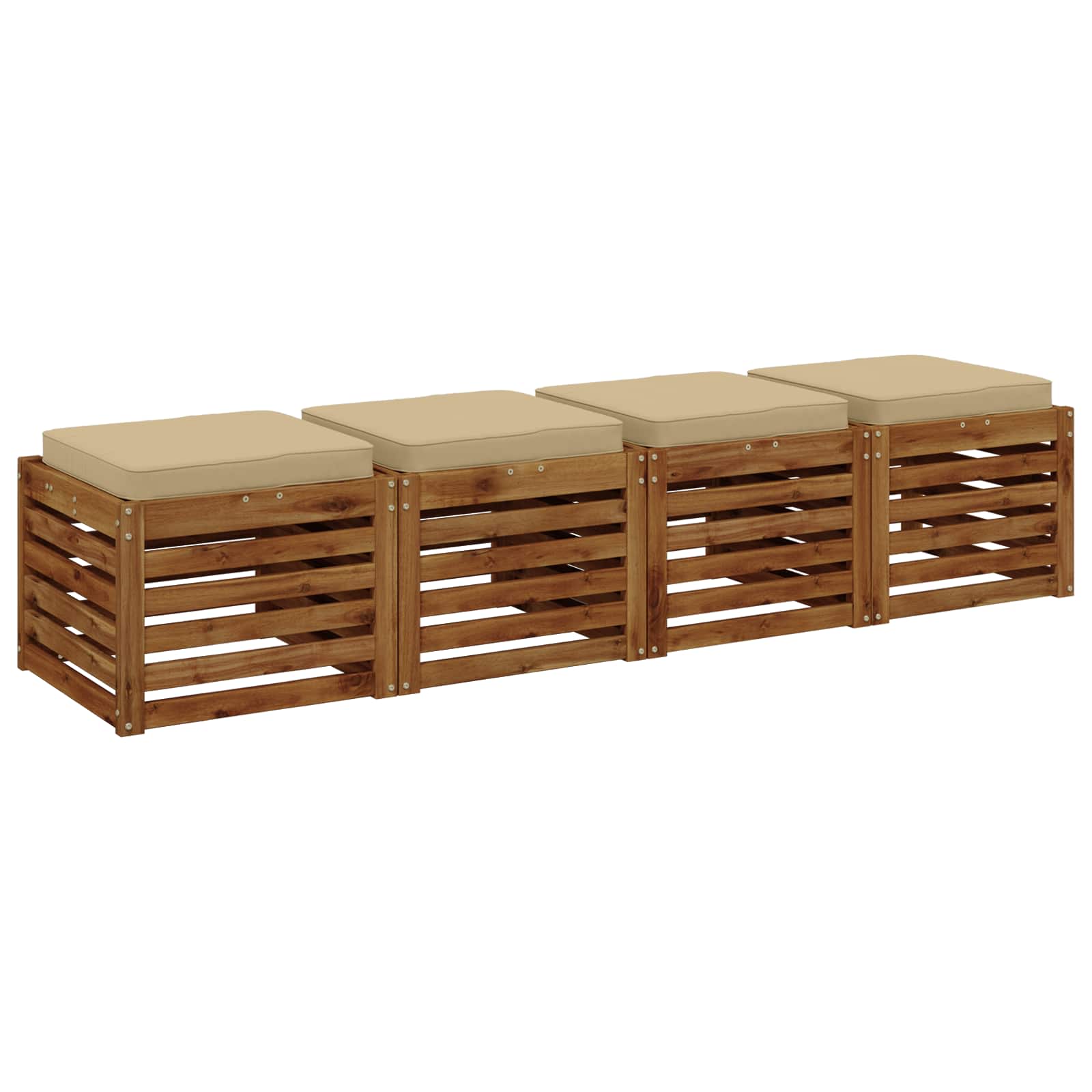 vidaXL Poduszki siedzące 4-częściowe VUGHT 4 pcs 100% poliester Beżowy