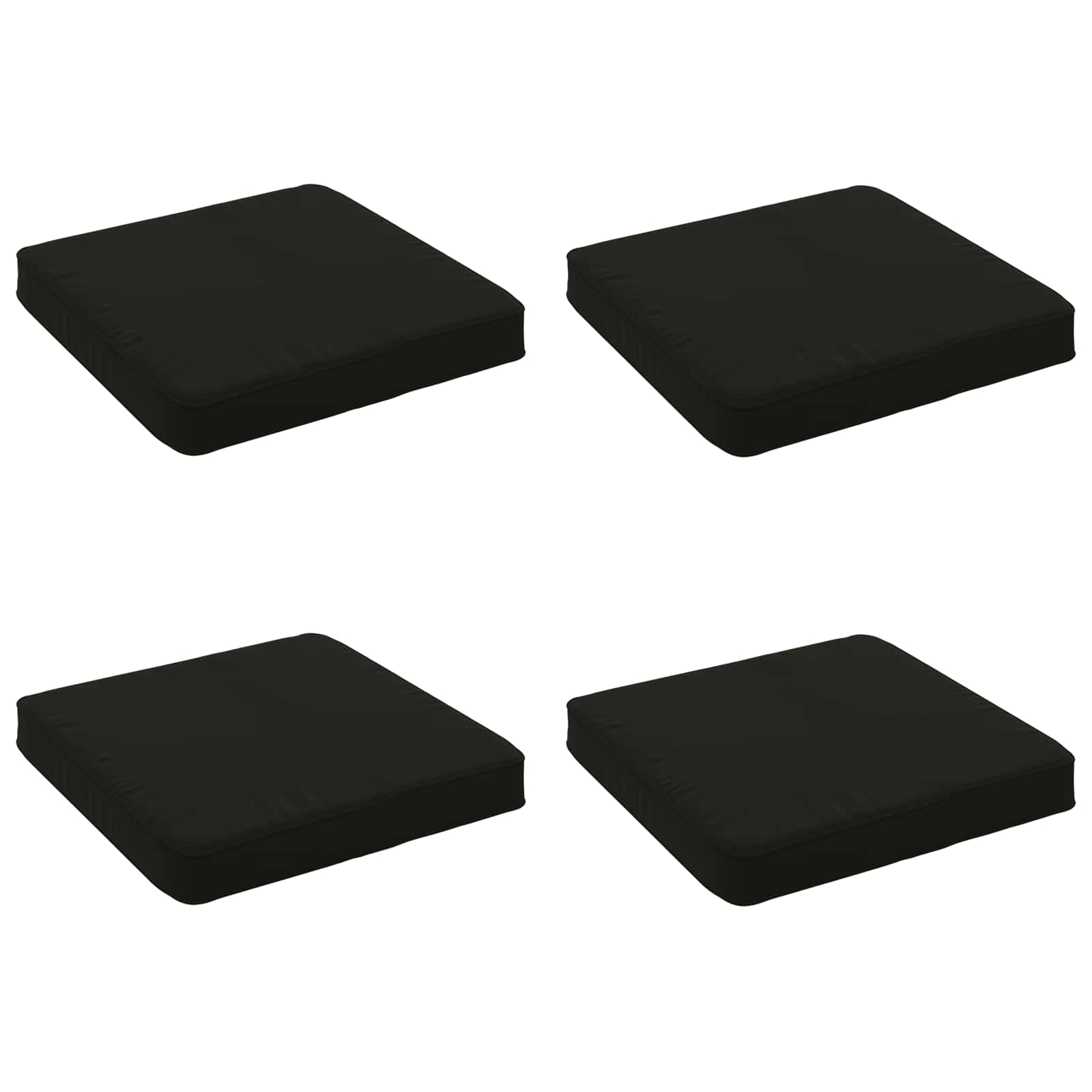 vidaXL Poduszki siedzące 4-częściowe VUGHT 4 pcs 100% poliester Czarny