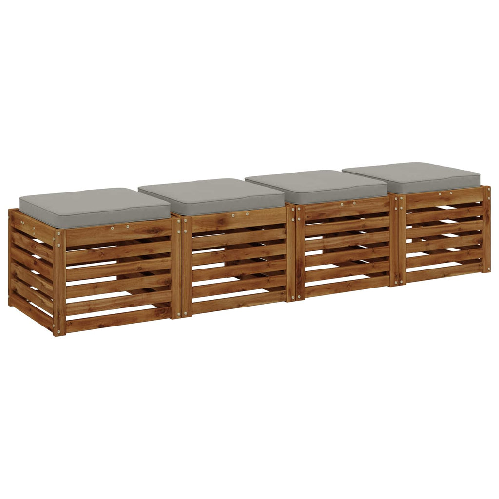 vidaXL Poduszki siedzące 4-częściowe VUGHT 4 pcs 100% poliester Szary