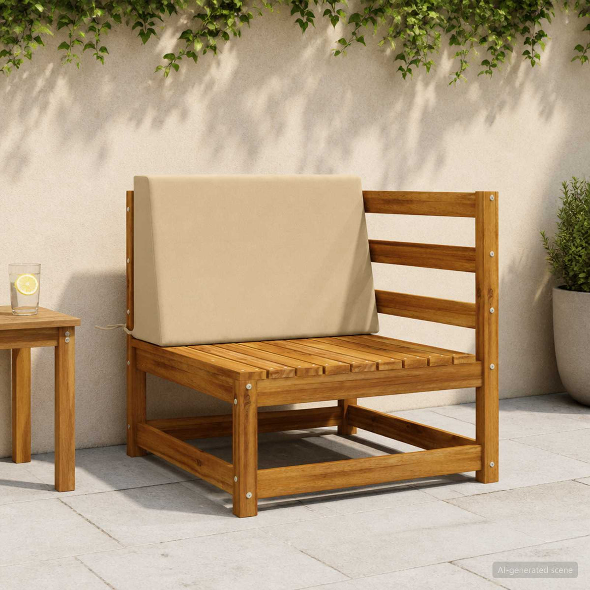 vidaXL Poduszka na oparcie SOEST 100% poliester Beżowy 60 x 20 x 40 cm