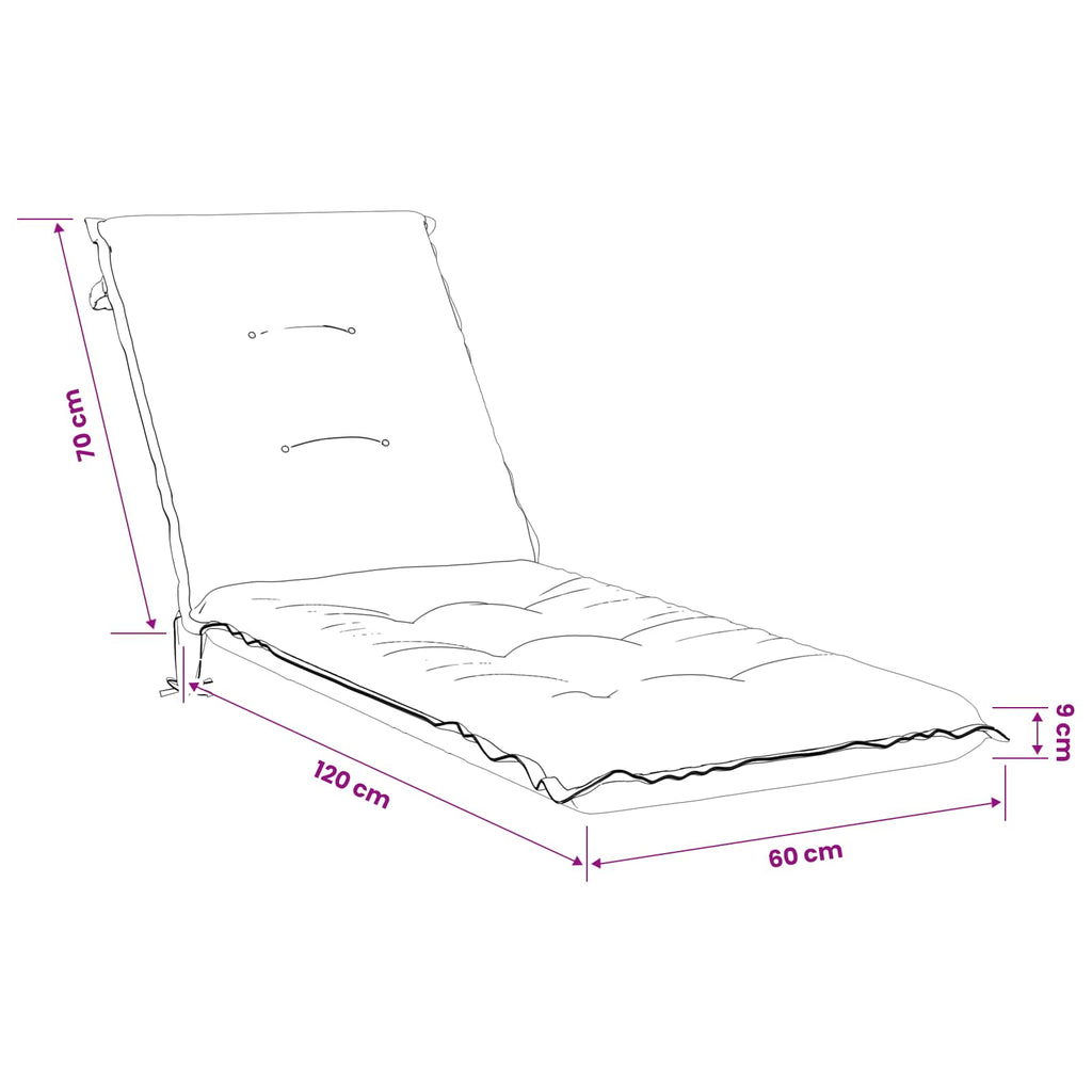 vidaXL Poduszka na leżak GEMERT 100% poliester Beżowy 190 x 60 x 9 cm