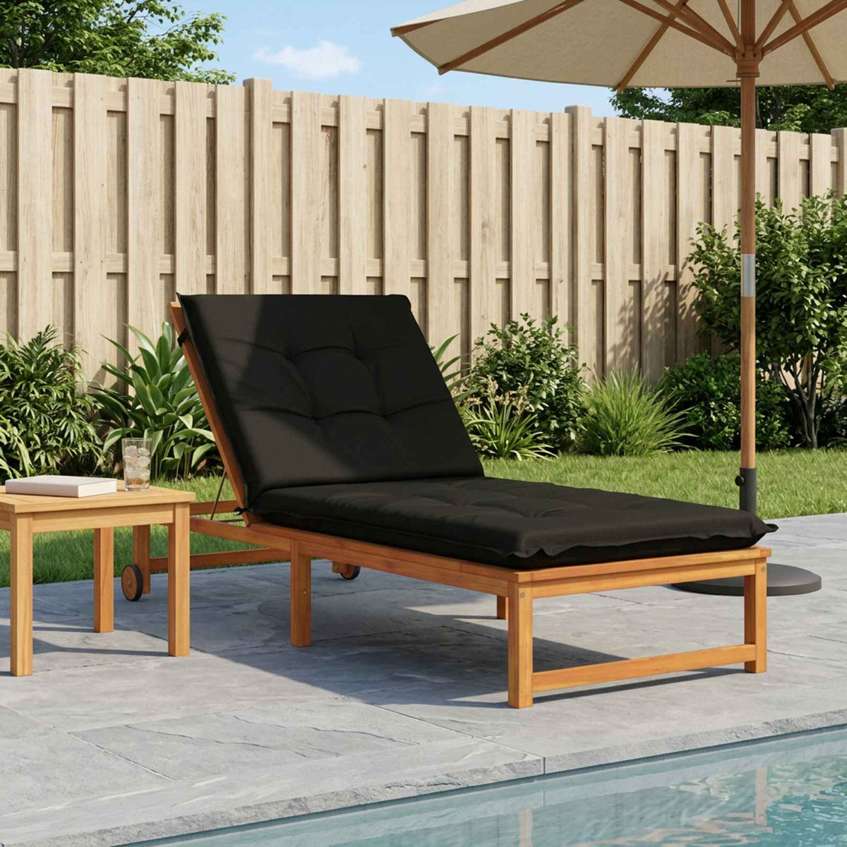 vidaXL Poduszka na leżak GEMERT 100% poliester Czarny 190 x 80 x 9 cm
