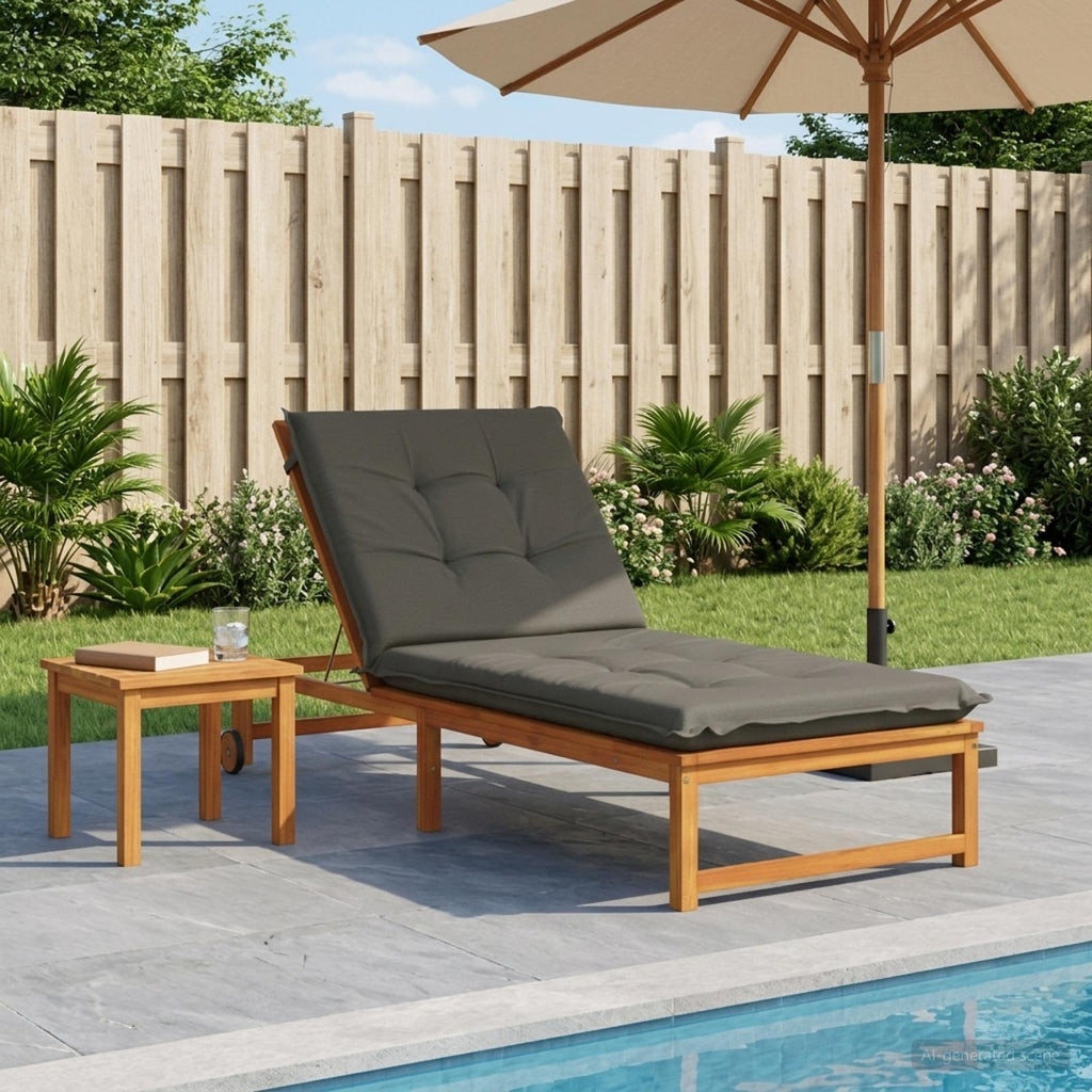 vidaXL Poduszka na leżak GEMERT 100% poliester Szary 190 x 80 x 9 cm