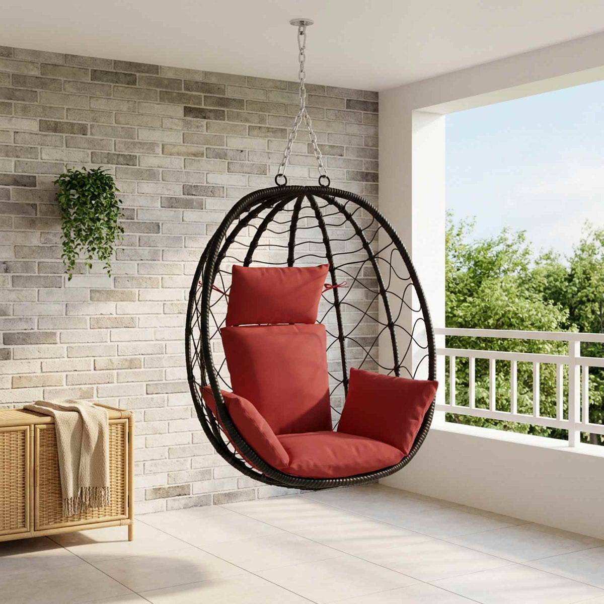 vidaXL Poduszka Adirondack PUTTEN 100% poliester Czerwone wino