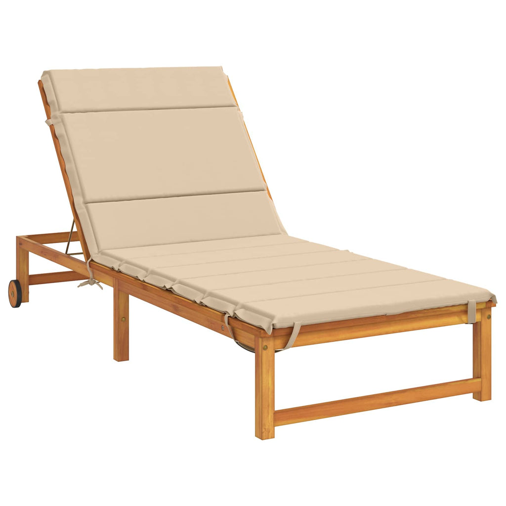 vidaXL Poduszka na leżak GEMERT 100% poliester kremowy 200 x 70 x 3 cm