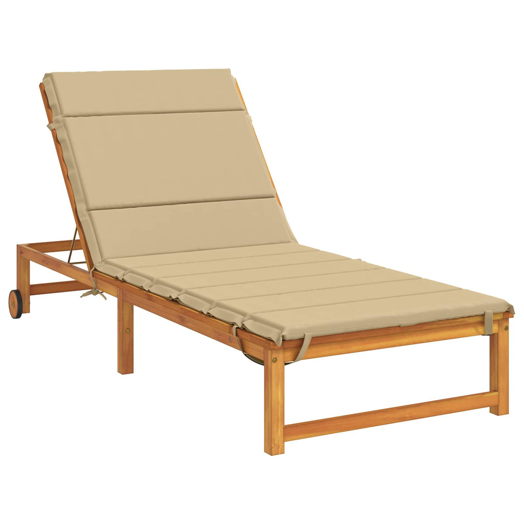 vidaXL Poduszka na leżak GEMERT 100% poliester Beżowy 200 x 70 x 3 cm