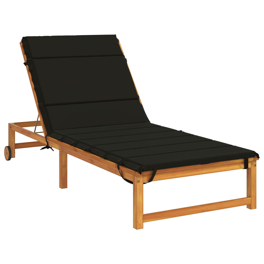 vidaXL Poduszka na leżak GEMERT 100% poliester Czarny 200 x 70 x 3 cm