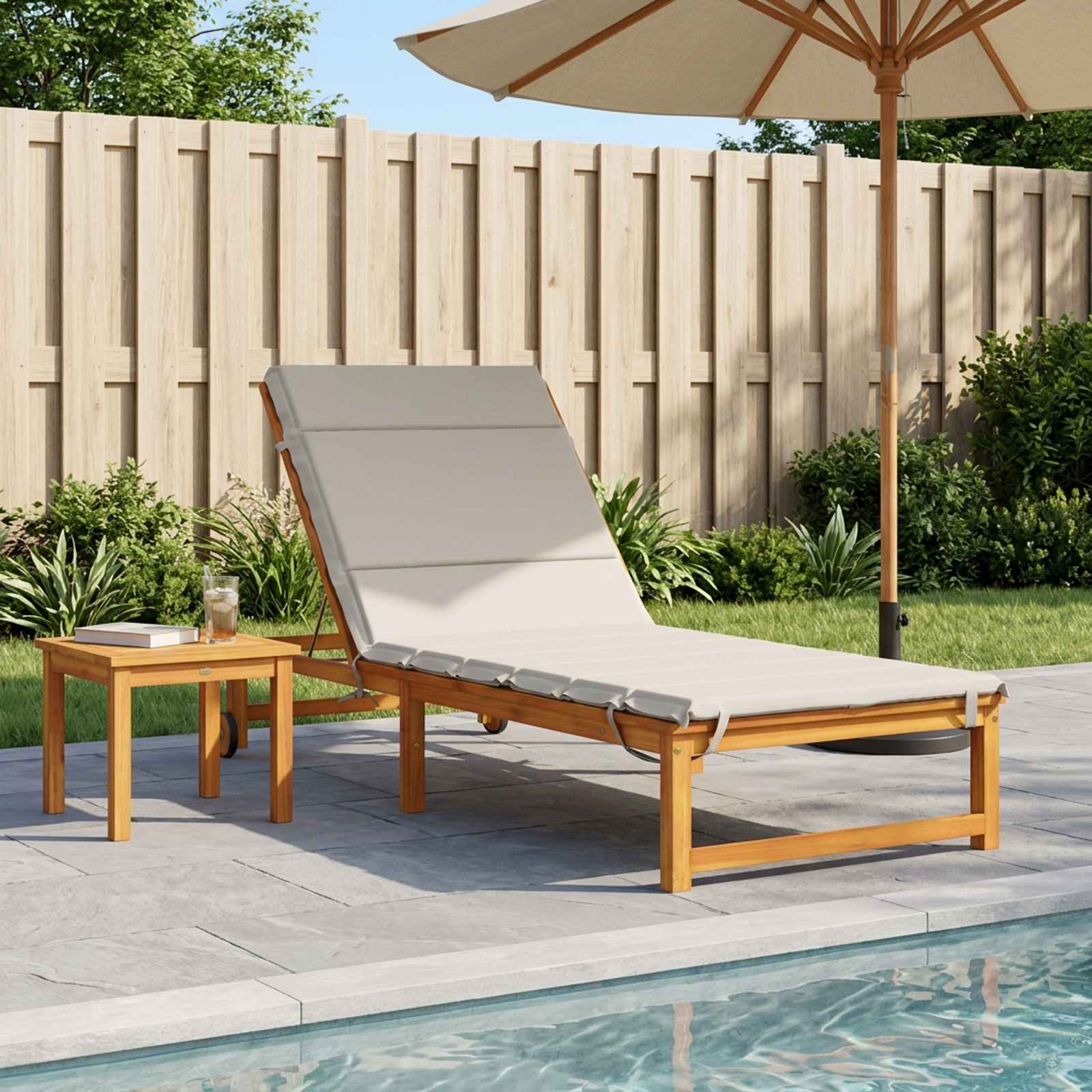 vidaXL Poduszka na leżak GEMERT 100% poliester Biały 200 x 80 x 3 cm