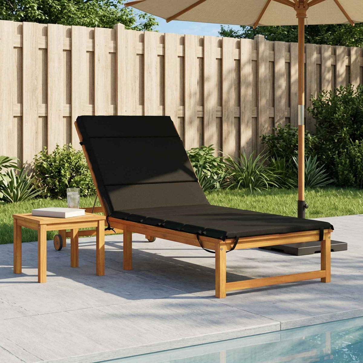 vidaXL Poduszka na leżak GEMERT 100% poliester Czarny 200 x 80 x 3 cm