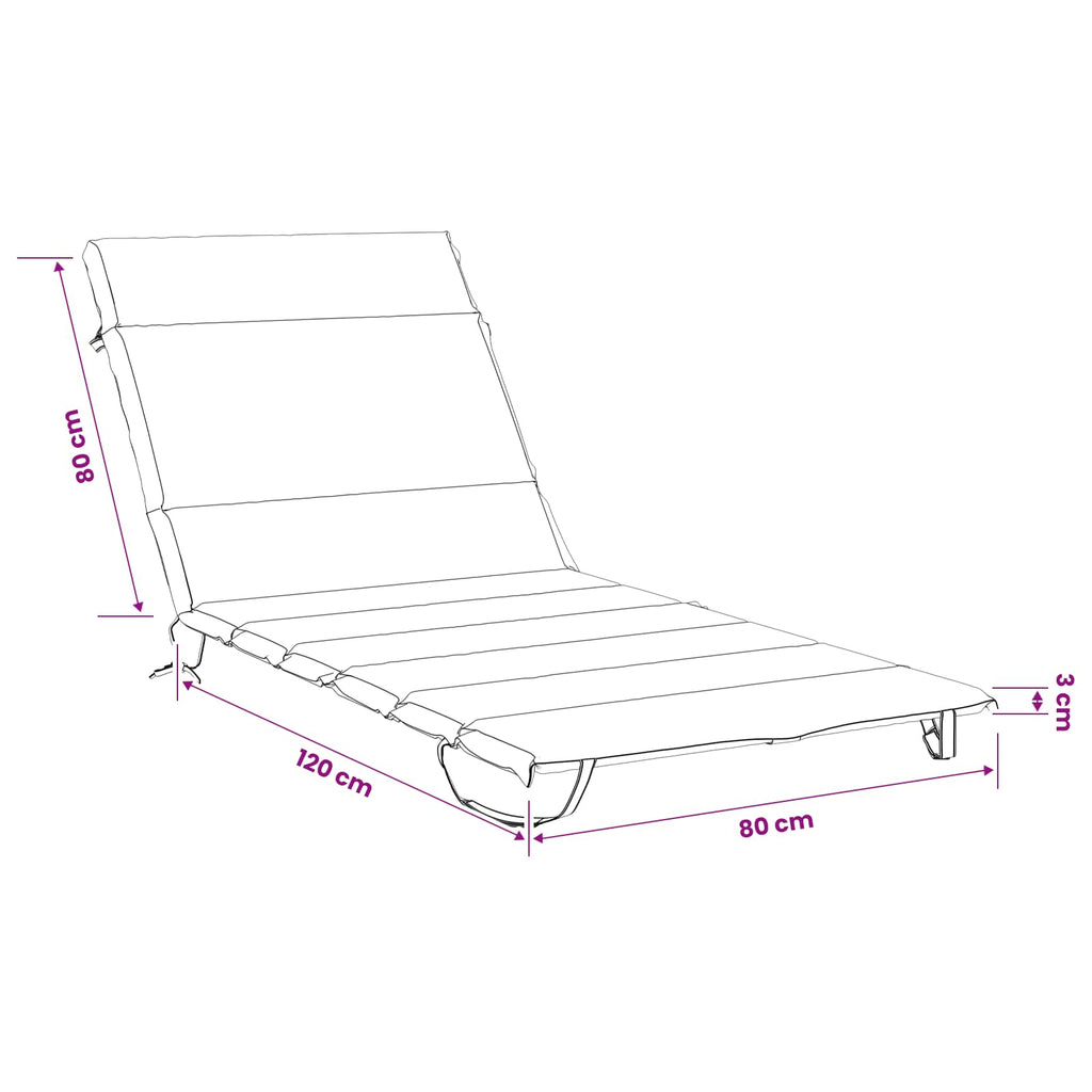 vidaXL Poduszka na leżak GEMERT 100% poliester Czarny 200 x 80 x 3 cm