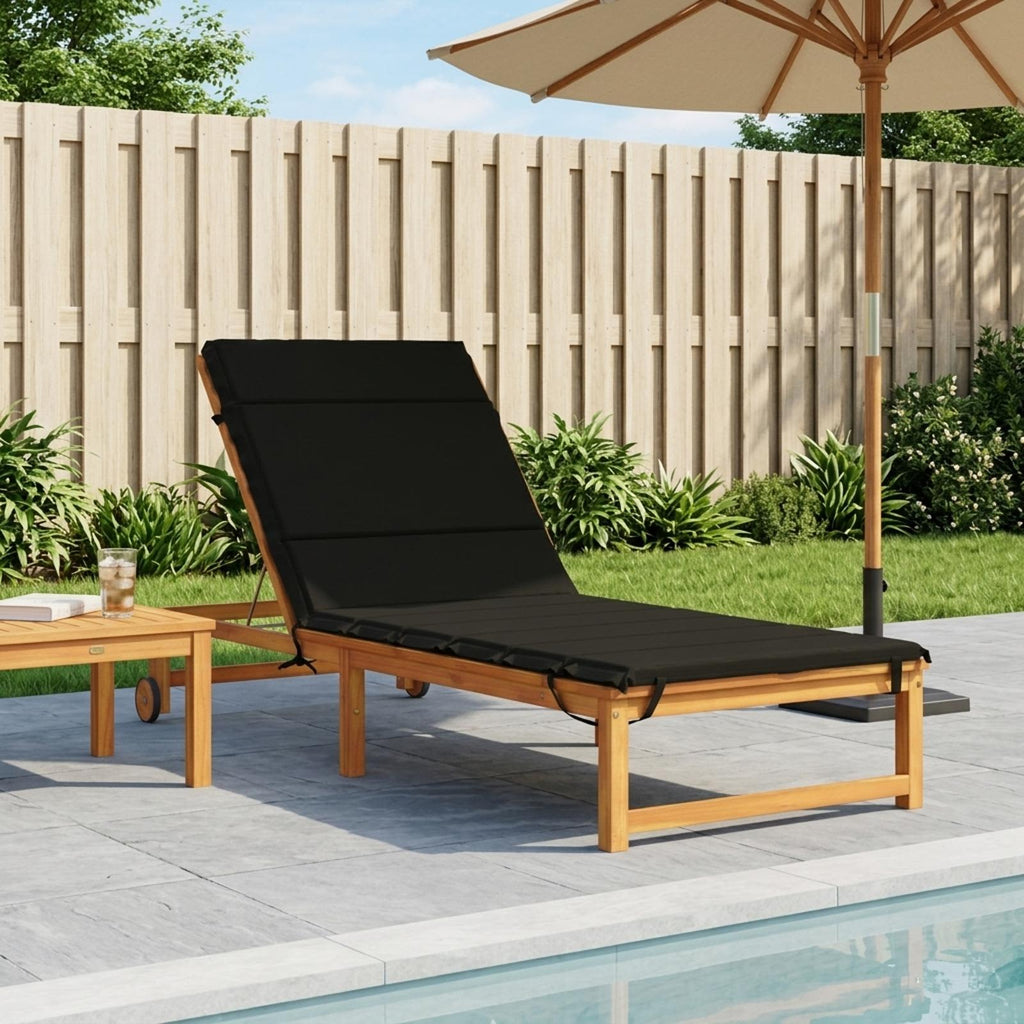 vidaXL Poduszka na leżak GEMERT 100% poliester Czarny 200 x 80 x 3 cm