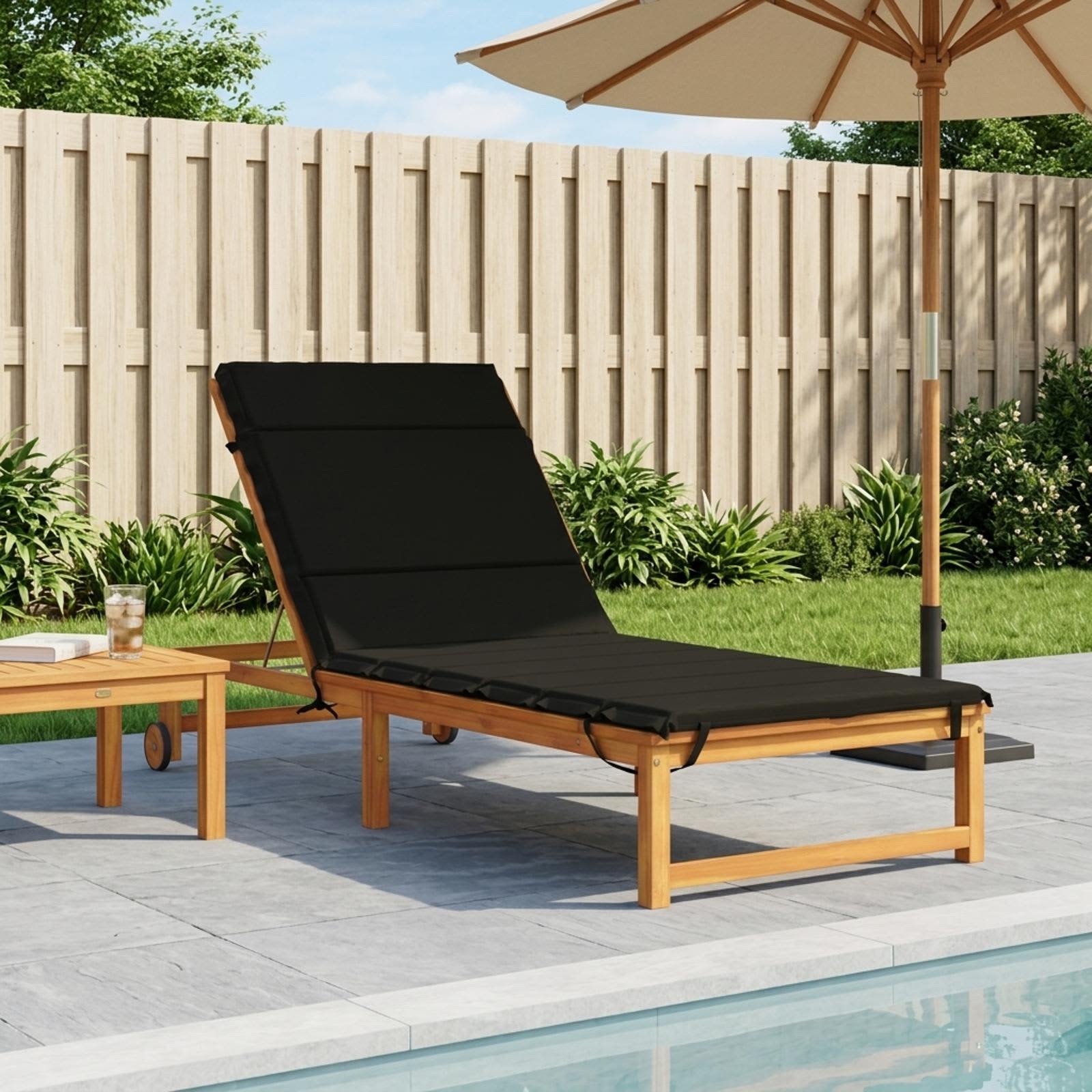 vidaXL Poduszka na leżak GEMERT 100% poliester Czarny 200 x 80 x 3 cm