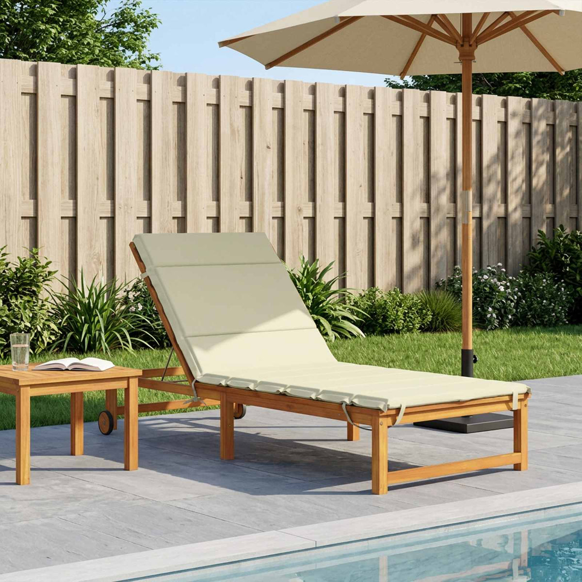 vidaXL Poduszka na leżak GEMERT 100% poliester kremowy 200 x 90 x 3 cm