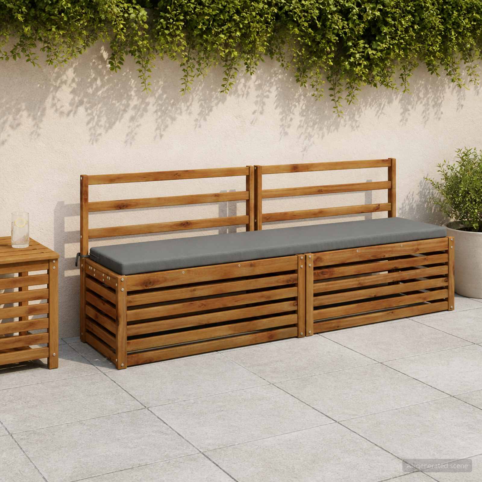 vidaXL Poduszki na ławkę 2-częściowe SOEST 2 szt. 100% poliester Szary