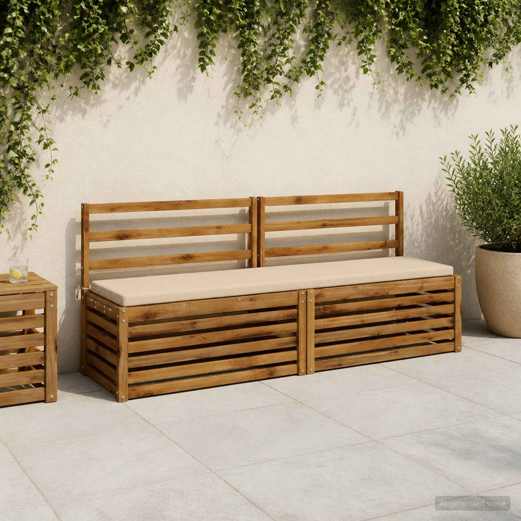 vidaXL Poduszka na ławkę SOEST 100% poliester kremowy 180 x 40 x 5 cm