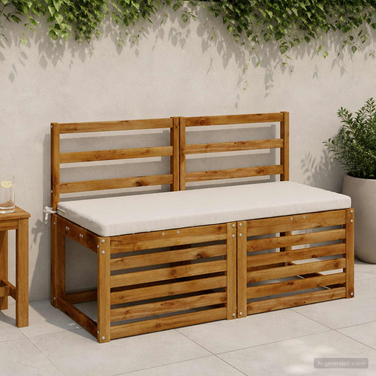 vidaXL Poduszka na ławkę SOEST 100% poliester Biały 120 x 50 x 5 cm