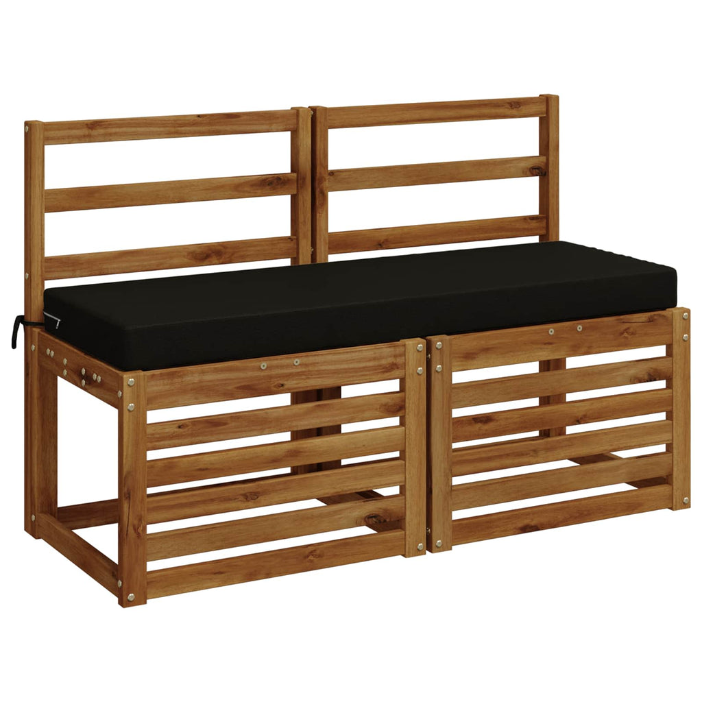 vidaXL Poduszka na ławkę SOEST 100% poliester Czarny 120 x 40 x 8 cm