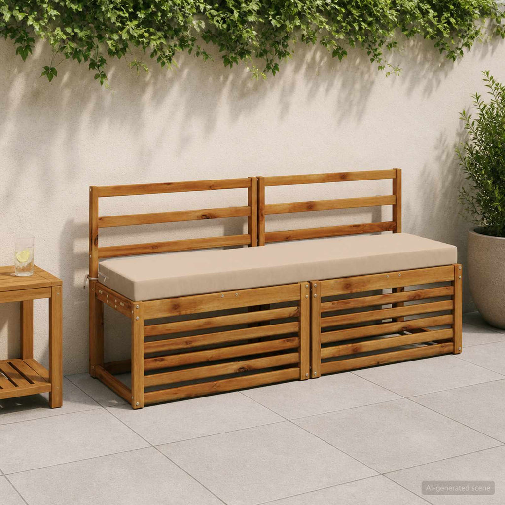vidaXL Poduszka na ławkę SOEST 100% poliester piaskowy 160 x 40 x 8 cm