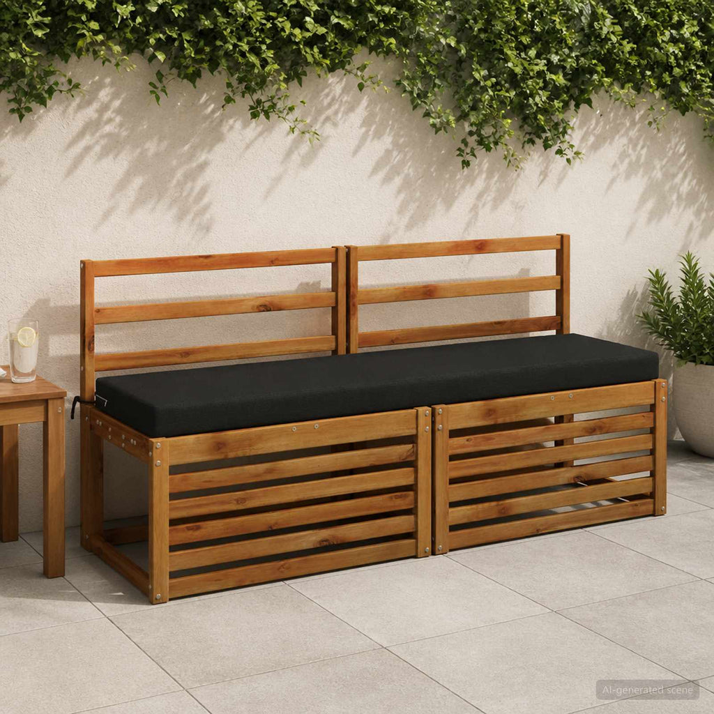 vidaXL Poduszka na ławkę SOEST 100% poliester Czarny 160 x 40 x 8 cm