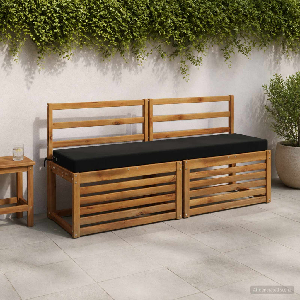 vidaXL Poduszka na ławkę SOEST 100% poliester Czarny 150 x 40 x 8 cm