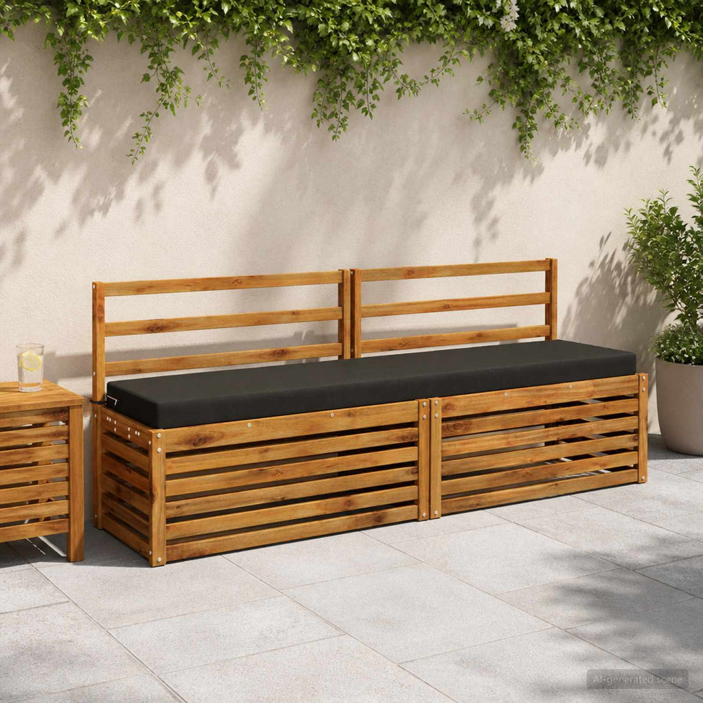 vidaXL Poduszka na ławkę SOEST 100% poliester Czarny 170 x 40 x 8 cm