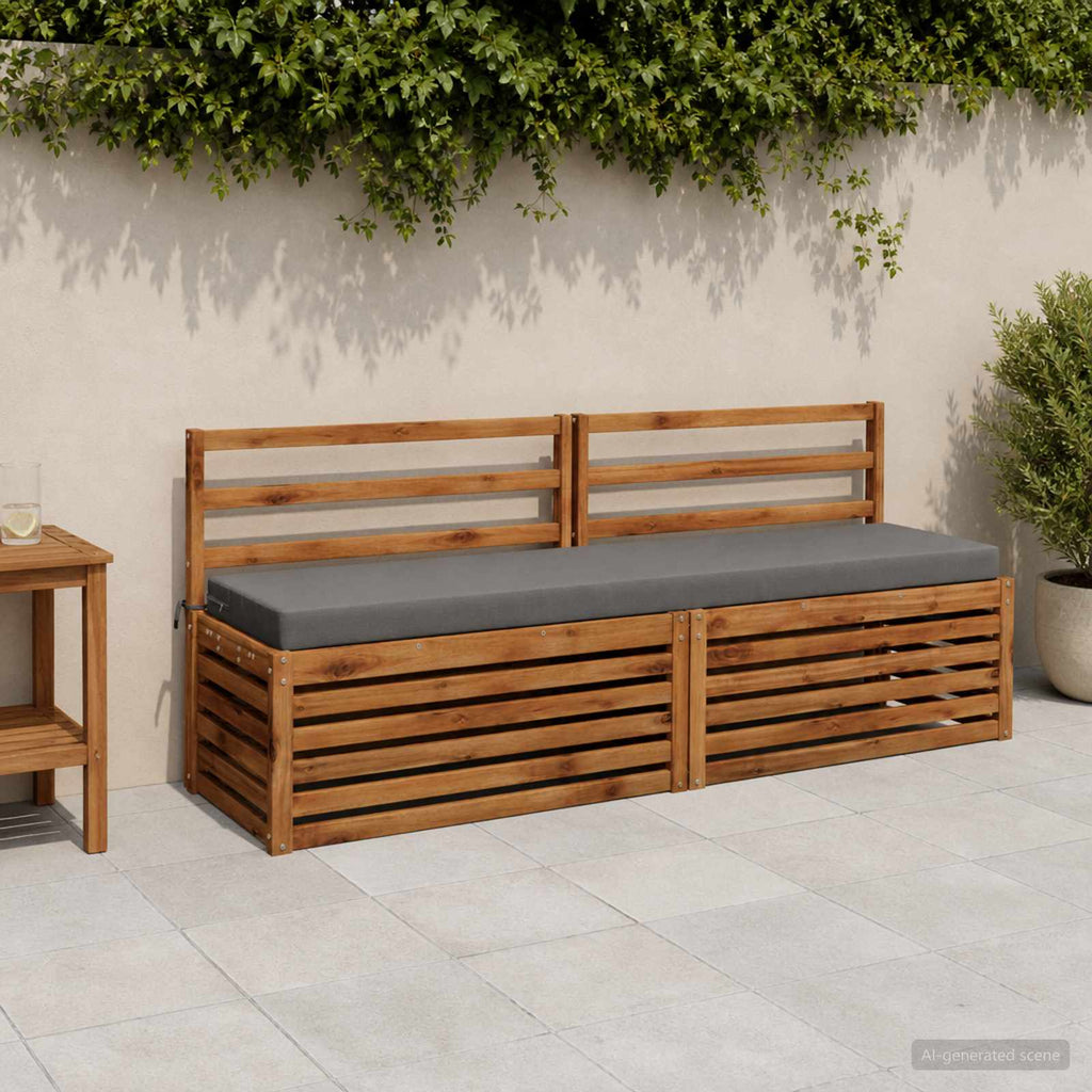 vidaXL Poduszka na ławkę SOEST 100% poliester Szary 180 x 40 x 8 cm