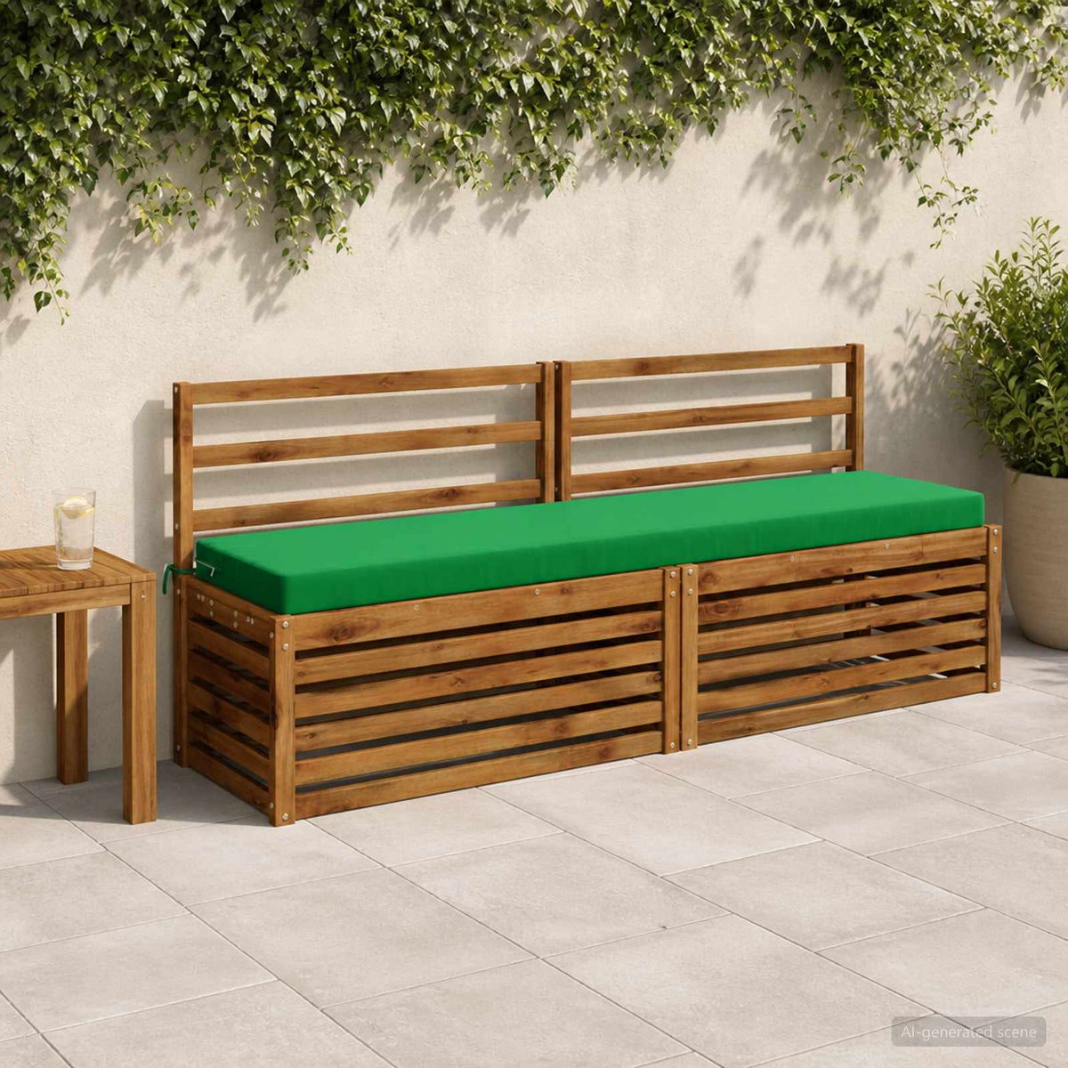 vidaXL Poduszka na ławkę SOEST 100% poliester zielony 170 x 40 x 8 cm