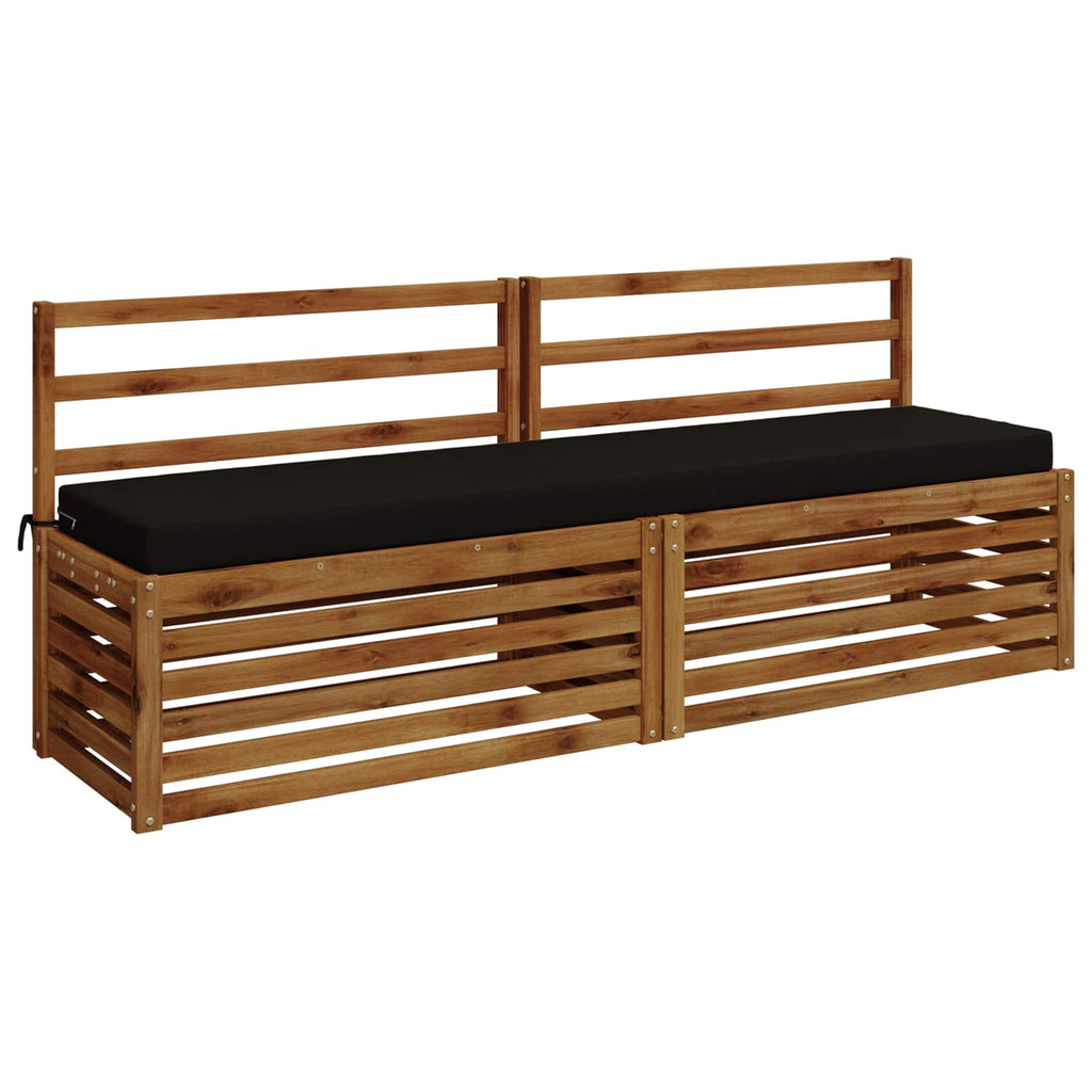 vidaXL Poduszka na ławkę SOEST 100% poliester Czarny 180 x 40 x 8 cm