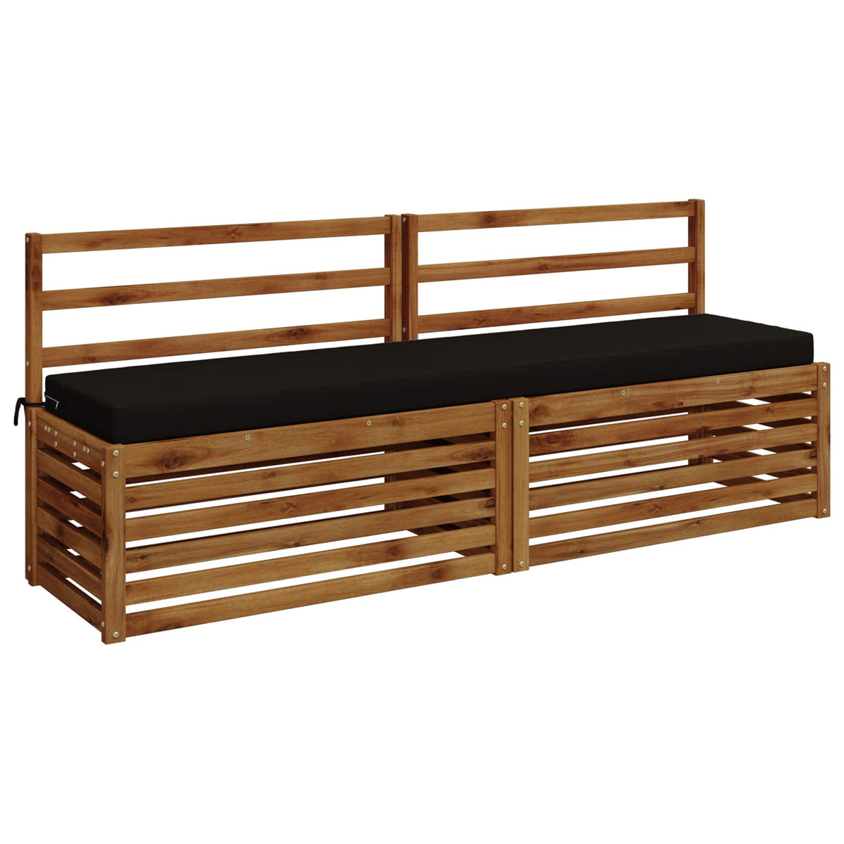 vidaXL Poduszka na ławkę SOEST 100% poliester Czarny 180 x 40 x 8 cm