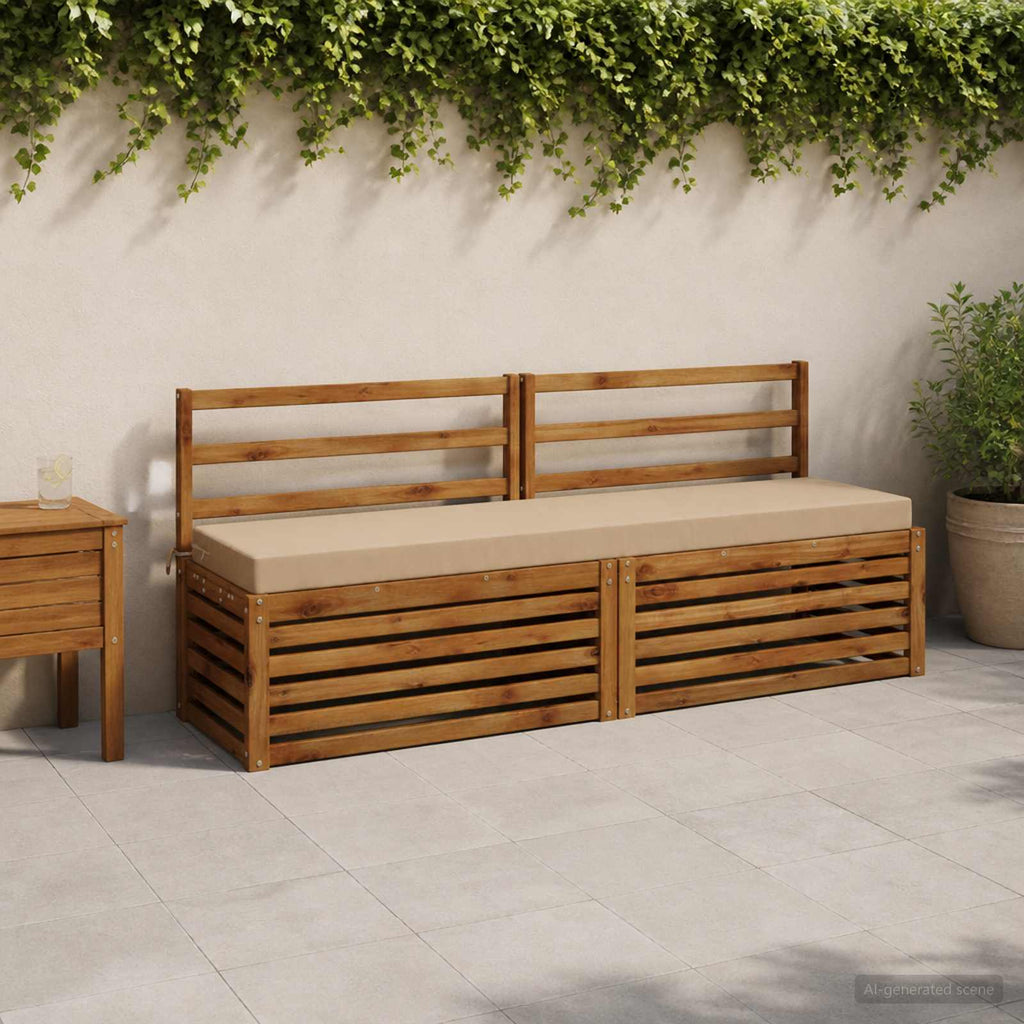 vidaXL Poduszka na ławkę SOEST 100% poliester piaskowy 200 x 40 x 8 cm