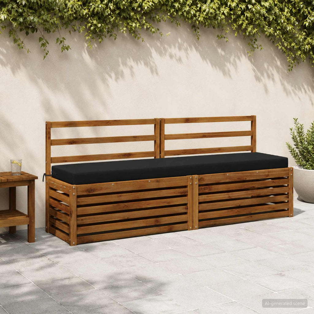 vidaXL Poduszka na ławkę SOEST 100% poliester Czarny 200 x 40 x 8 cm