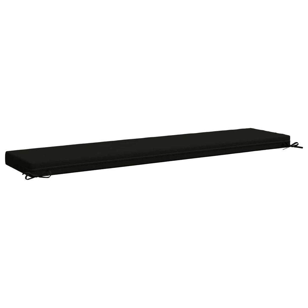 vidaXL Poduszka na ławkę SOEST 100% poliester Czarny 200 x 40 x 8 cm
