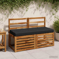 vidaXL Poduszka na ławkę SOEST 100% poliester Czarny 110 x 50 x 8 cm