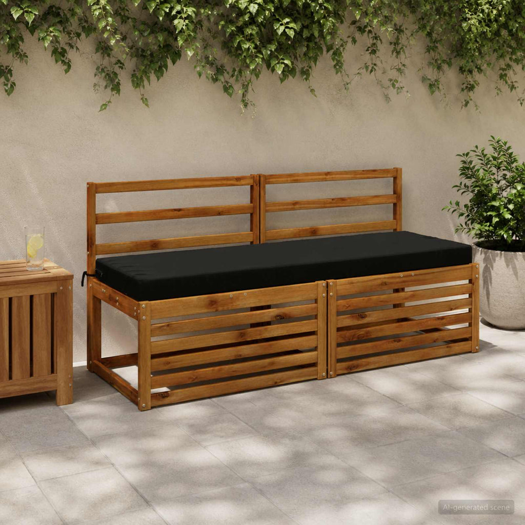 vidaXL Poduszka na ławkę SOEST 100% poliester Czarny 150 x 50 x 8 cm
