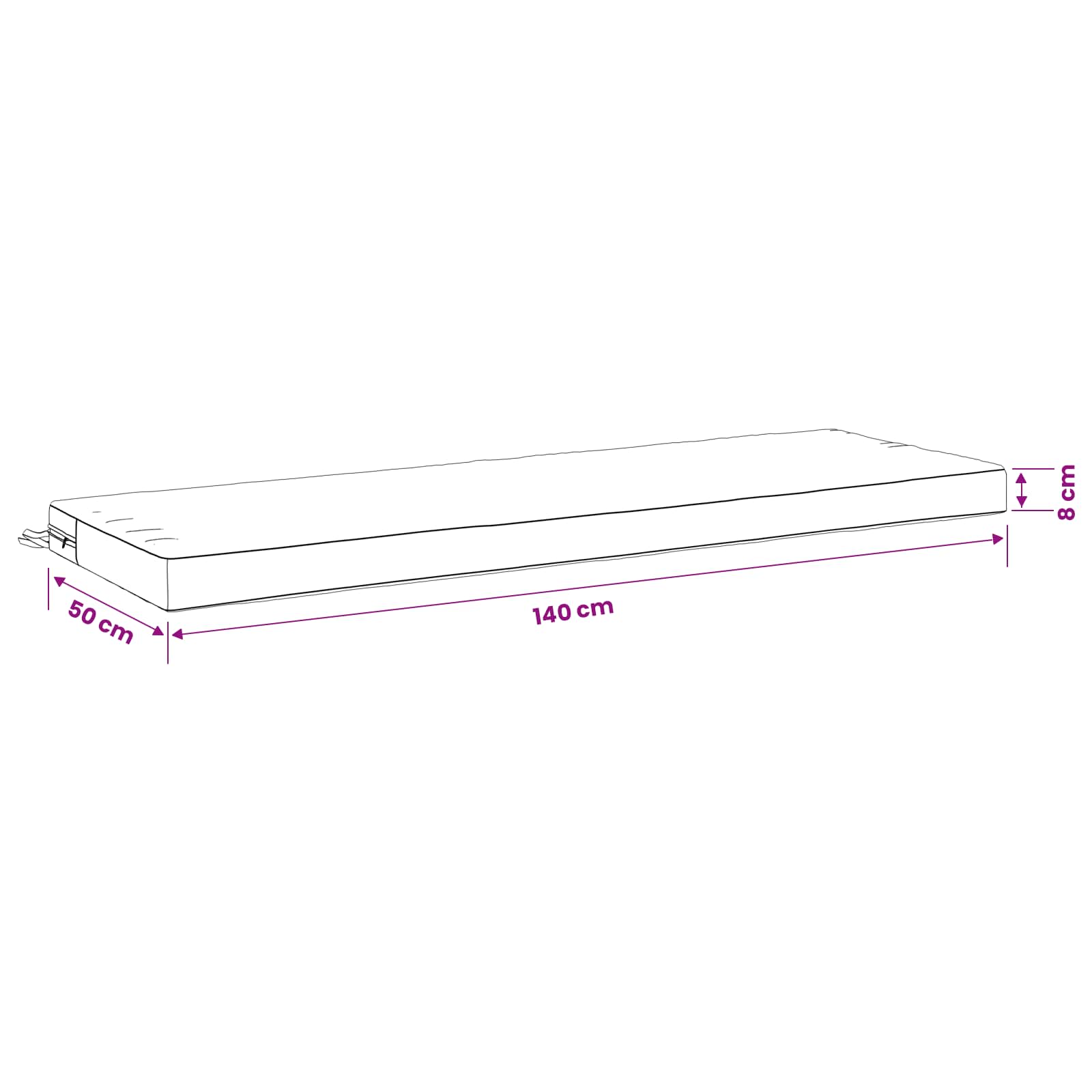 vidaXL Poduszki na ławkę 2-częściowe SOEST 2 szt. 100% poliester