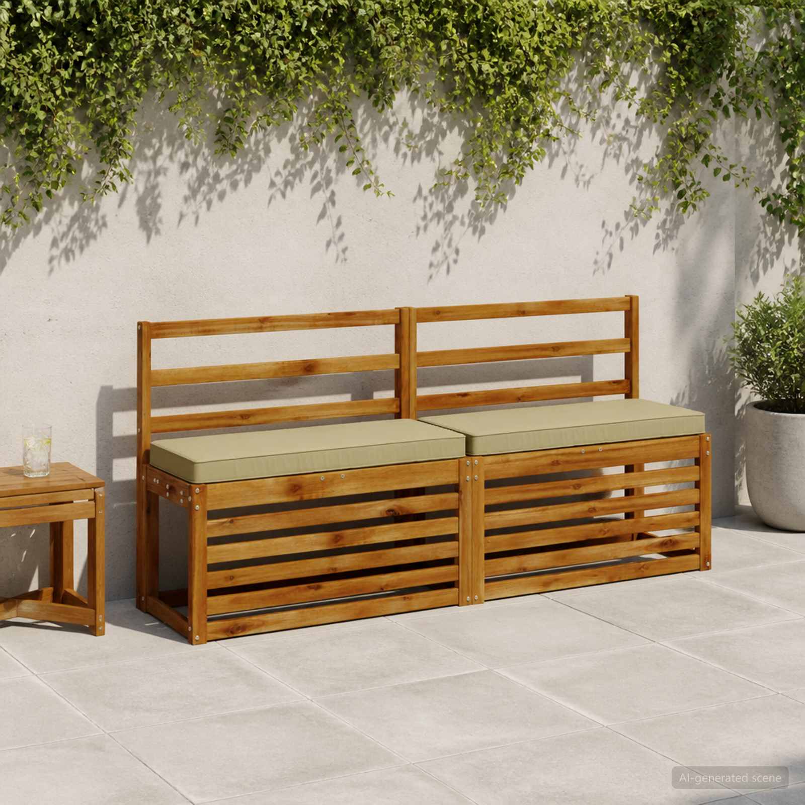vidaXL Poduszki na ławkę 2-częściowe VUGHT 2 pcs 100% poliester