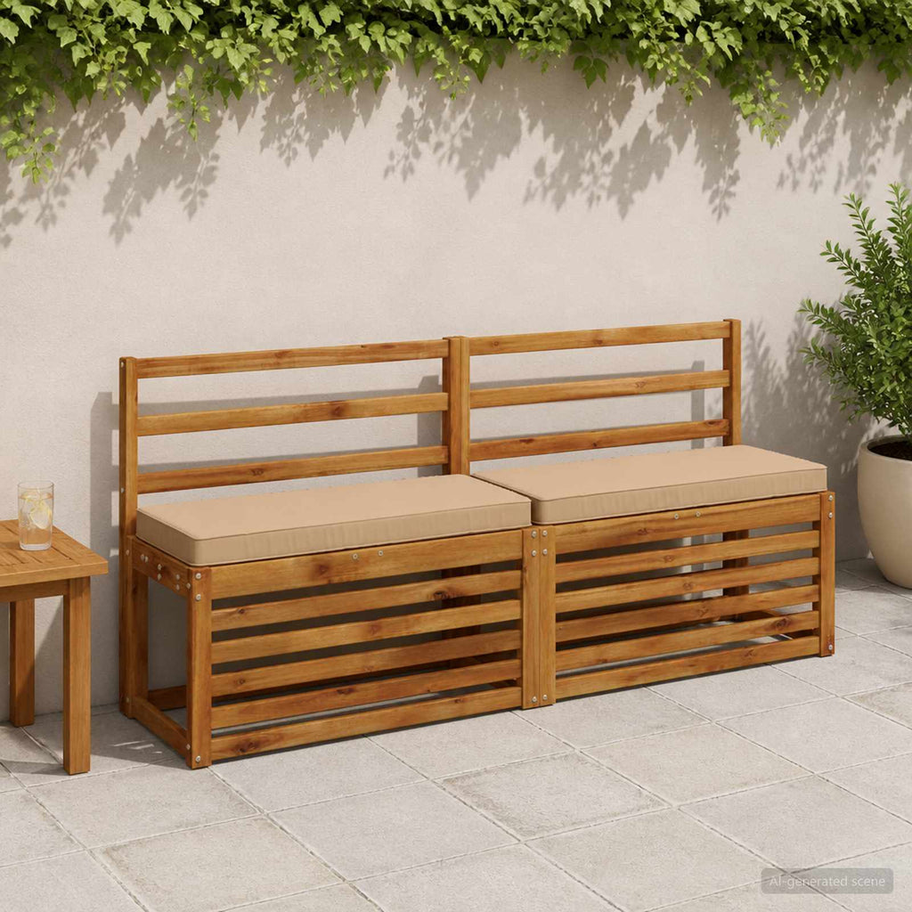 vidaXL Poduszki na ławkę 2-częściowe VUGHT 2 pcs 100% poliester