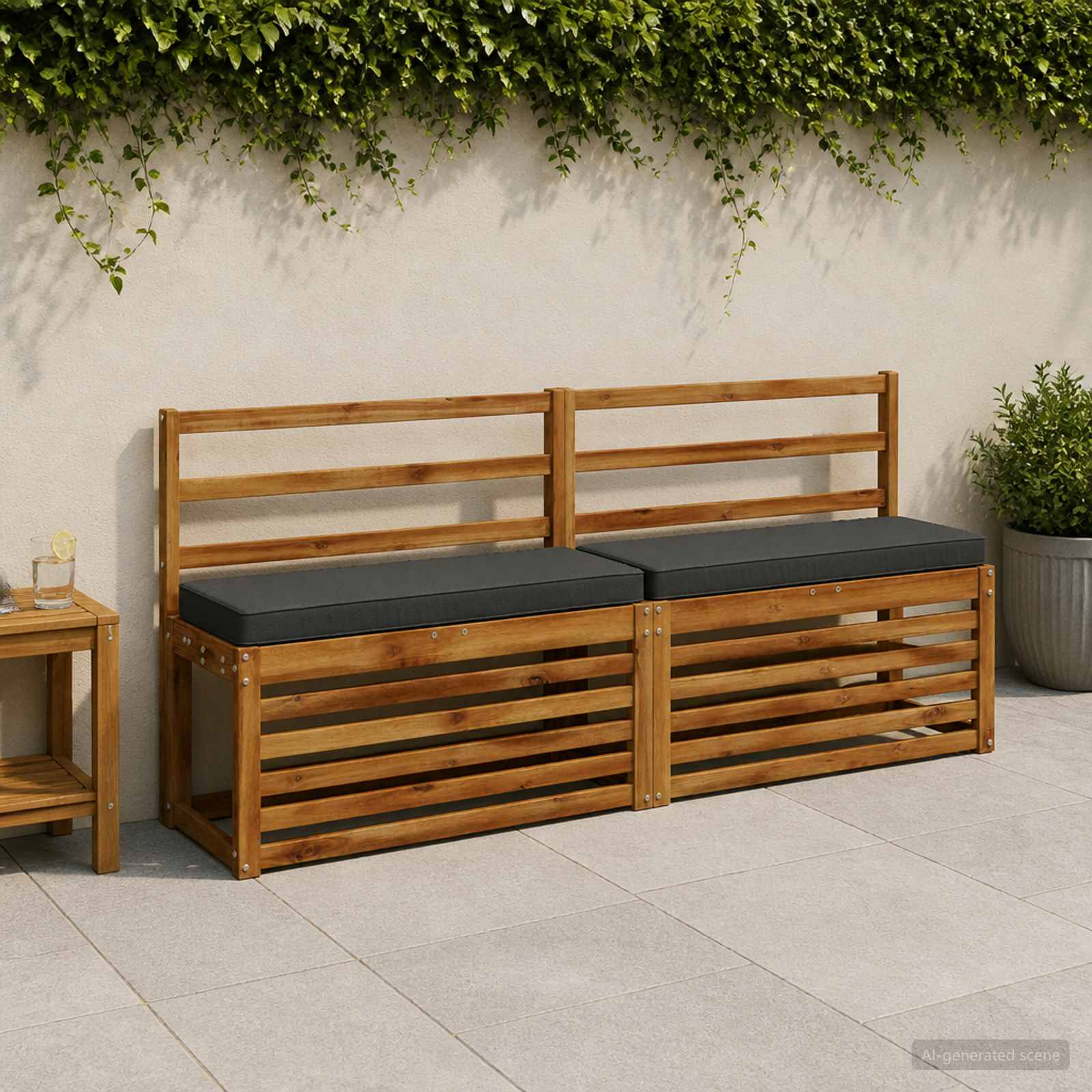 vidaXL Poduszki na ławkę 2-częściowe VUGHT 2 pcs 100% poliester