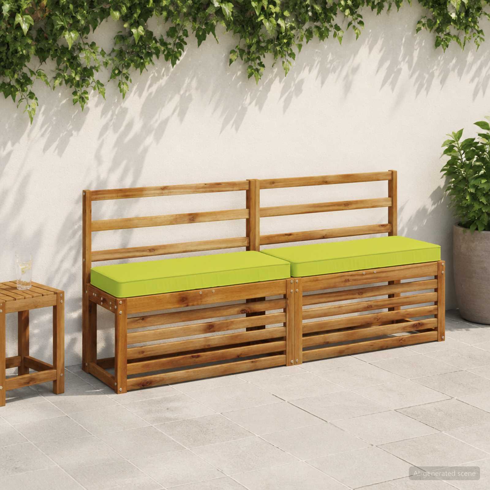 vidaXL Poduszki na ławkę 2-częściowe VUGHT 2 pcs 100% poliester