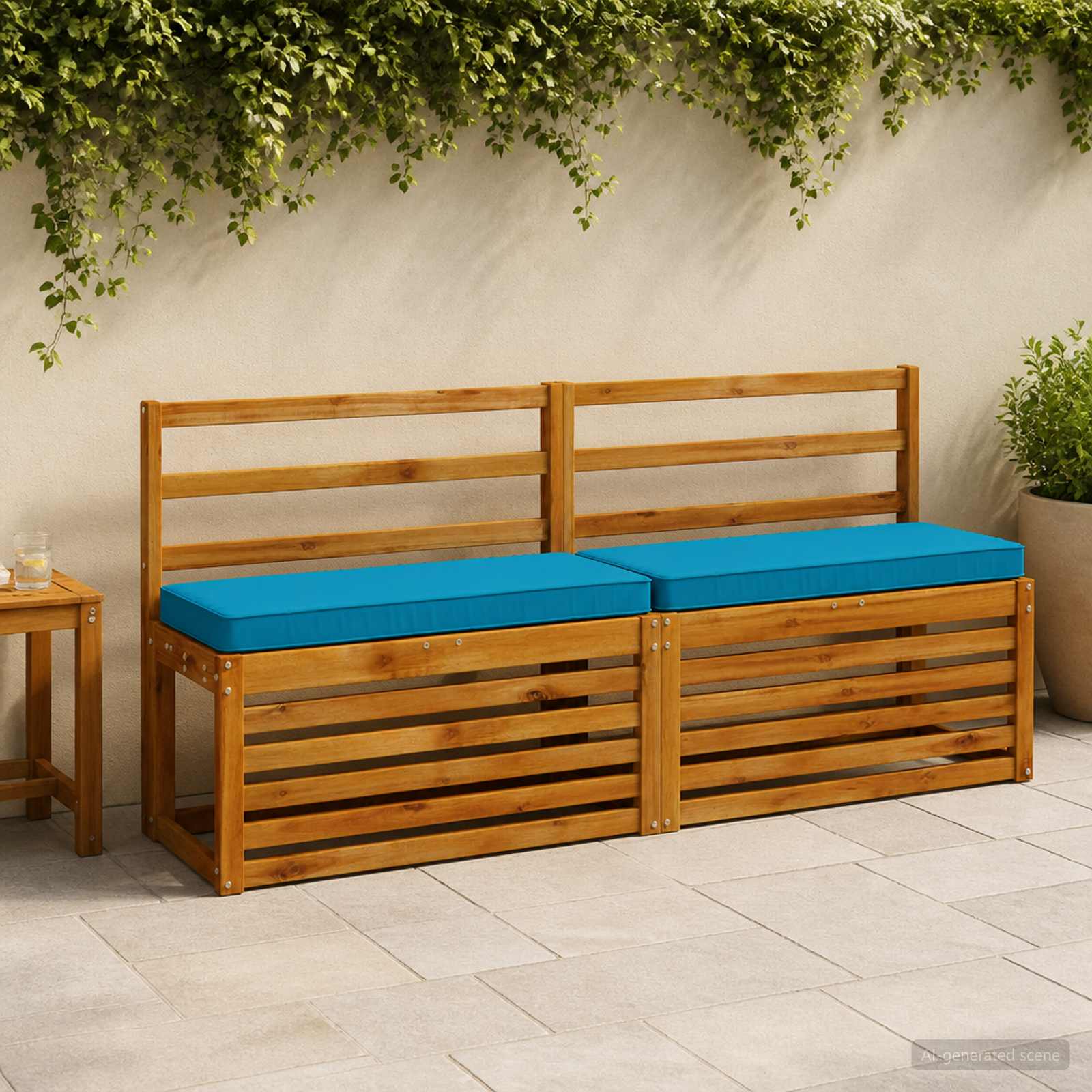 vidaXL Poduszki na ławkę 2-częściowe VUGHT 2 pcs 100% poliester