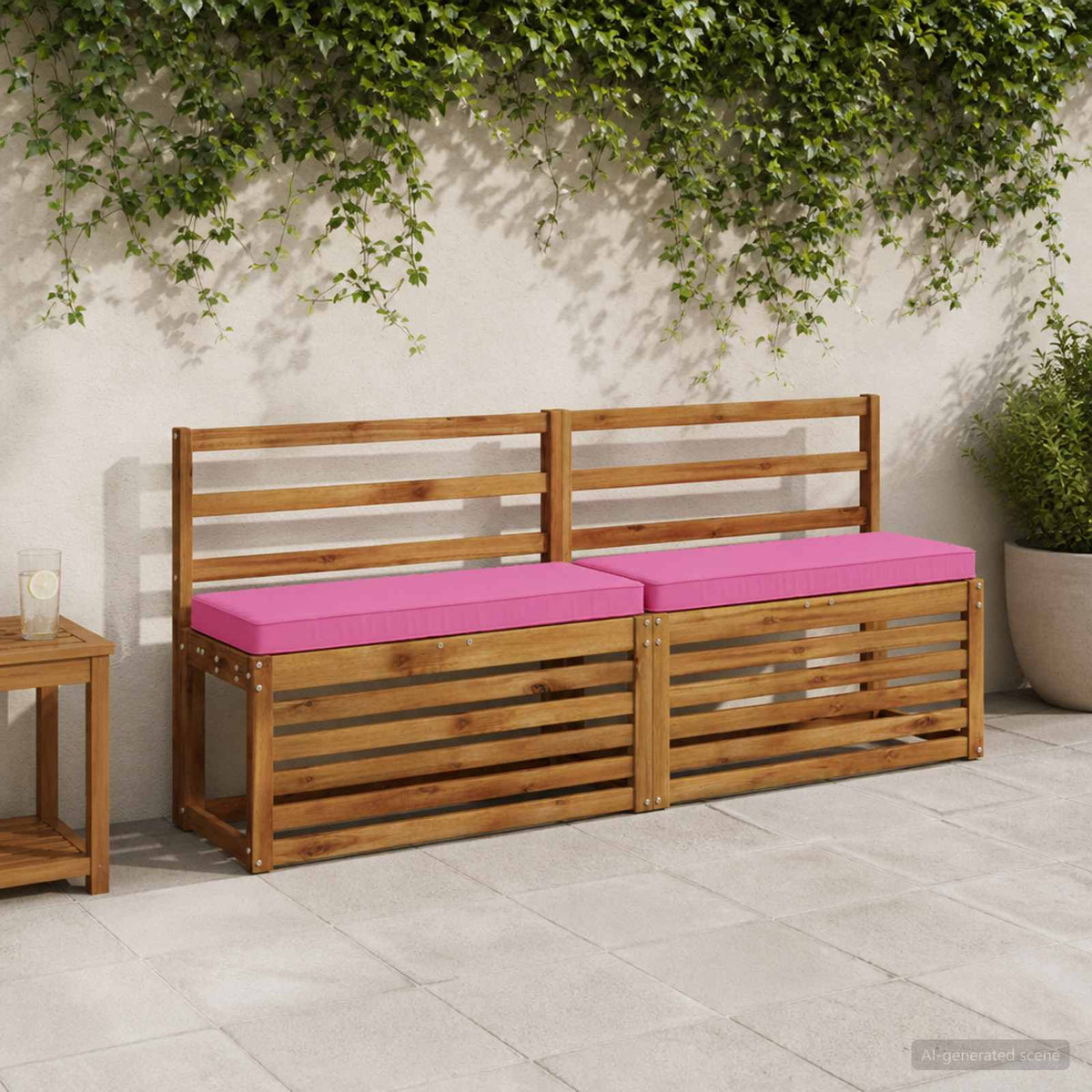 vidaXL Poduszka na ławkę 1-częściowa VUGHT 100% poliester różowy